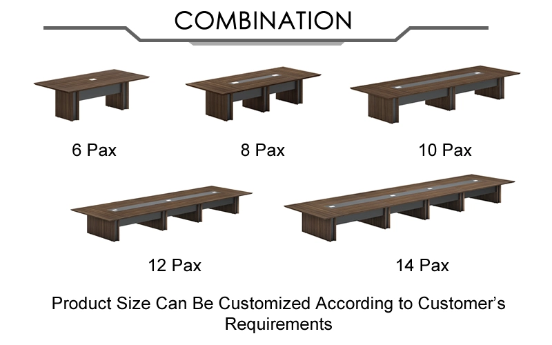 Veneer Boardroom Negotiation Office Wooden Conference Table (HY-A7538)