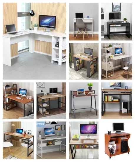 Modern Wood Furniture Metal Legs Wooden Melamine MDF Study Table Computer Office Desk Office Table