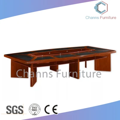 Big Size Wooden Veneer 12 Persons Office Meeting Table (CAS