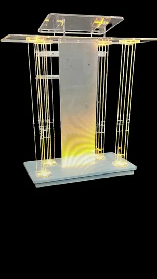 Ready to Ship Modern LED Light Acrylic Church Pulpit Podium