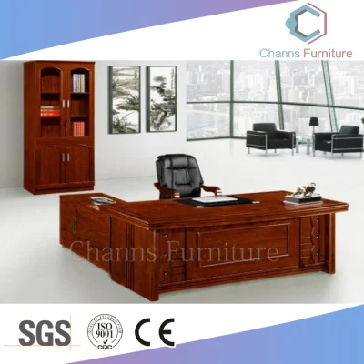 Home Furniture Paper Veneer Desk Hotel Office Table with Return Cabinet (CAS